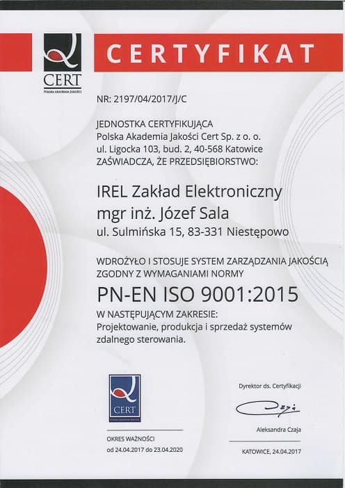 Certyfikat ISO